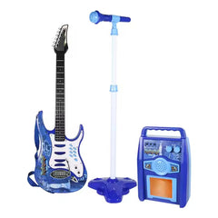 ✨Guitarra Elétrica Infantil 3x1 com Microfone, Amplificador e Luzes 🎸🎤✨ Pague ao Receber!