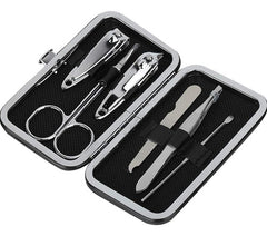✨Kit de Manicura 7 en 1 de Acero Inoxidable | Cortaúñas, Tijeras y Herramientas de Belleza | Con Estuche de Viaje